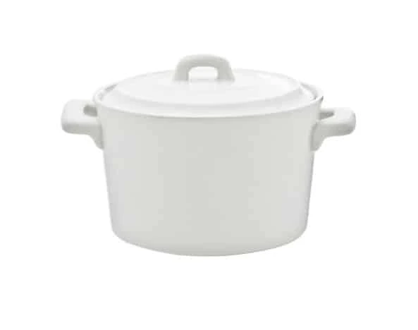 Cocotte a/couvercle blanche 43cl